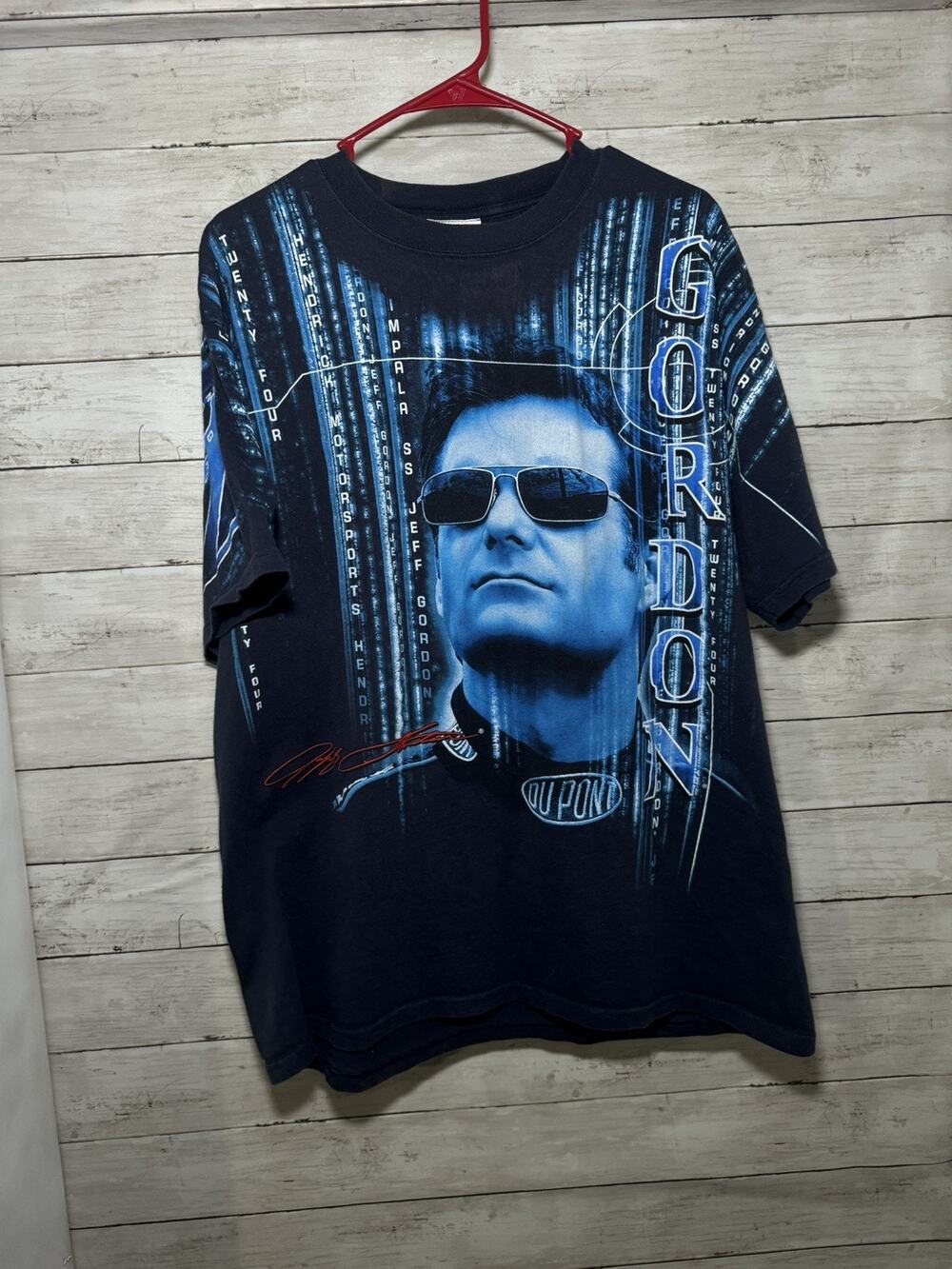 CHASE AUTHENTICS Jeff Gordon All Over XL T Shirt 2008 Chevy NASCAR Dupont #24